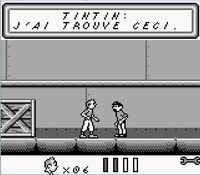 une photo d'Ã©cran de Tintin - Le Temple du Soleil sur Nintendo Game Boy